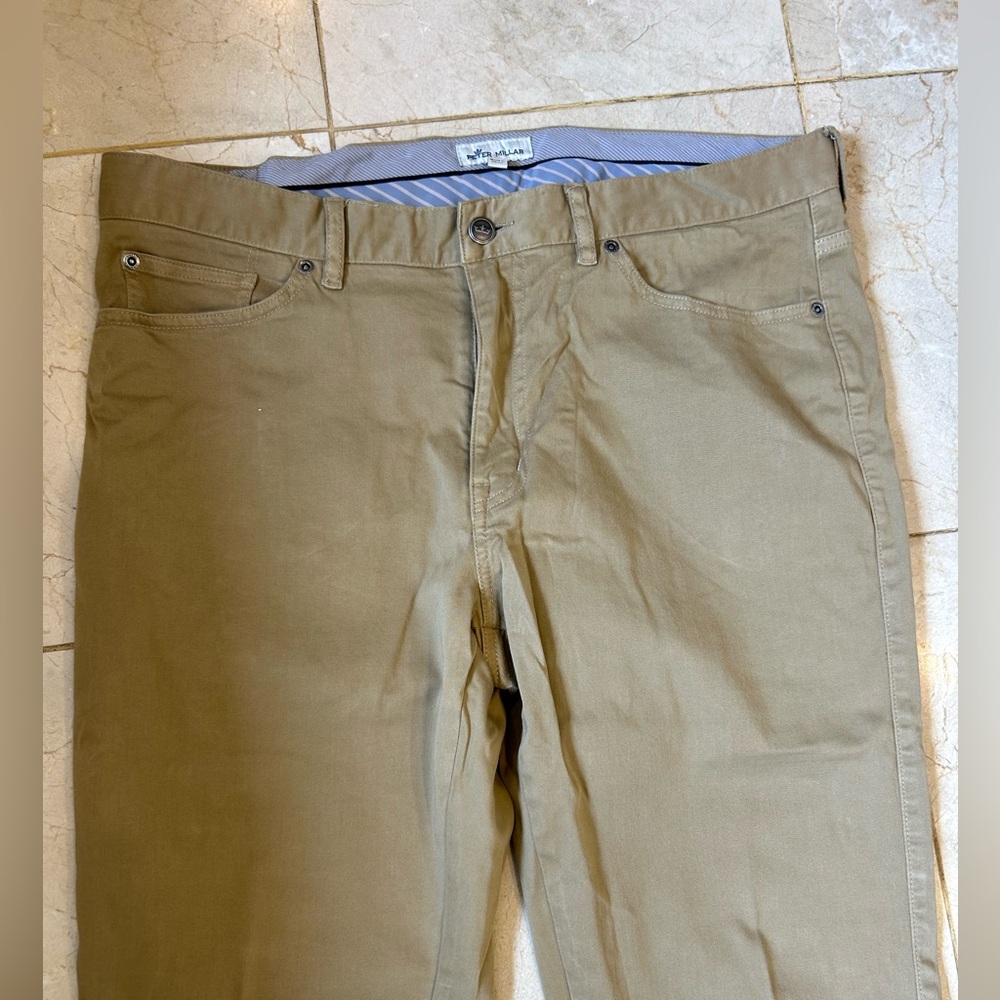 Peter Millar Jeans, Tan, 5-Pocket, Cotton with stretch, Men’s Sz 36 - Picture 2 of 11